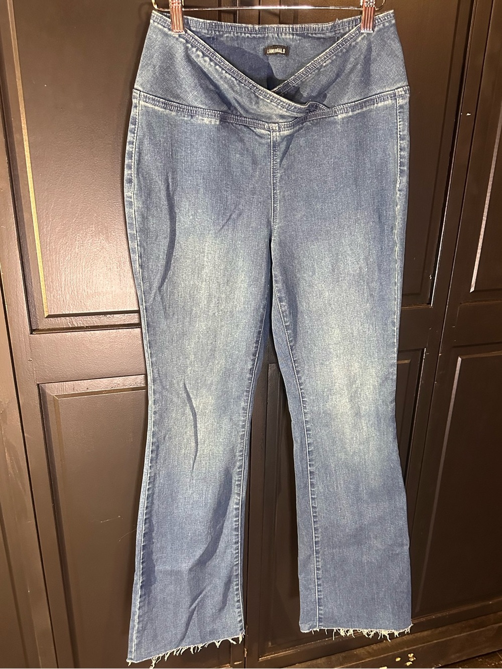 Crossover High-Rise Flare Jeans - Blue
